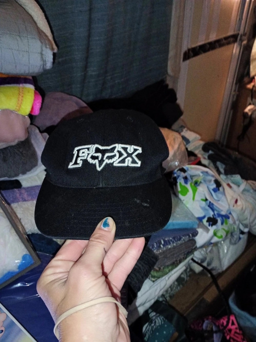 Fox Logo Trucker Cap in Black & White